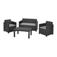 Conjunto Merano 2 sillones+sofa + mesa auxiliar. Antracita