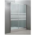 Frontal de ducha 120cm cromo. Cristal serigrafiado hor.